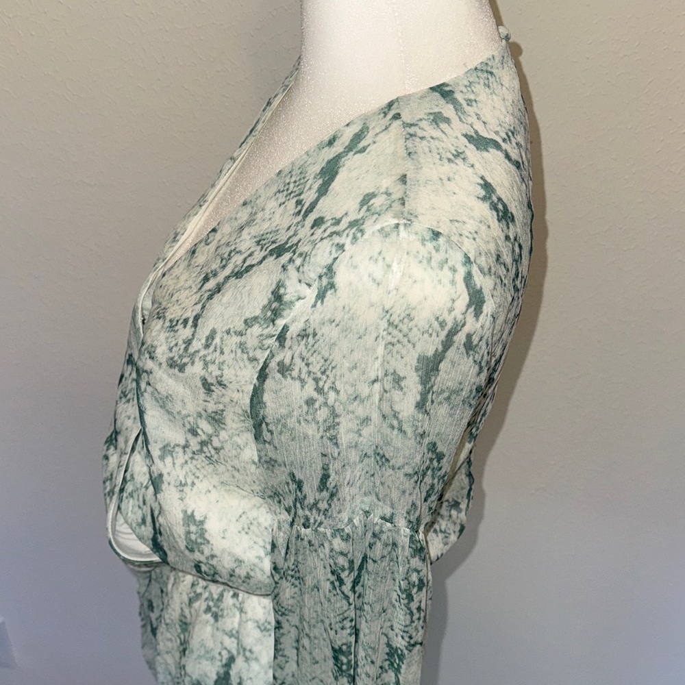 TCEC Green and White Snake Print Vacation Coastal Romper Size S - Picture 5 of 11